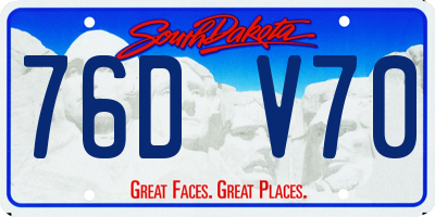 SD license plate 76DV70
