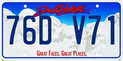 SD license plate 76DV71