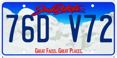 SD license plate 76DV72