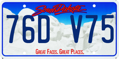 SD license plate 76DV75