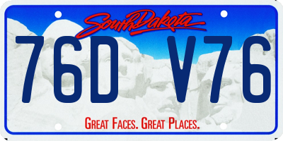 SD license plate 76DV76