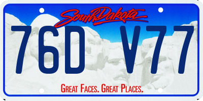 SD license plate 76DV77