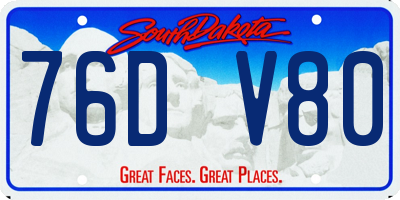 SD license plate 76DV80
