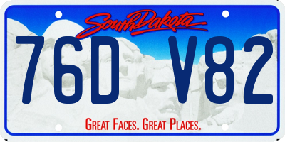 SD license plate 76DV82