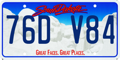 SD license plate 76DV84