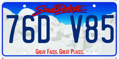 SD license plate 76DV85