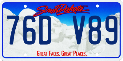 SD license plate 76DV89