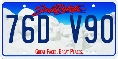 SD license plate 76DV90