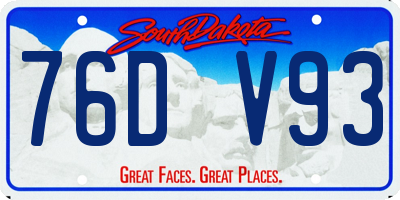 SD license plate 76DV93