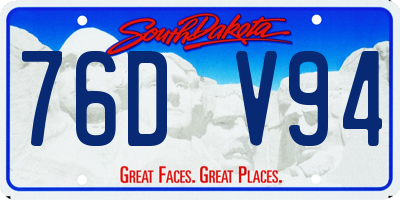 SD license plate 76DV94