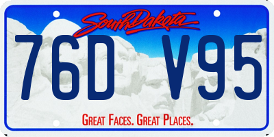 SD license plate 76DV95