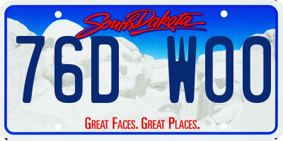 SD license plate 76DW00