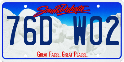 SD license plate 76DW02