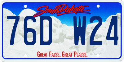 SD license plate 76DW24
