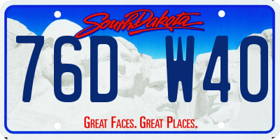 SD license plate 76DW40