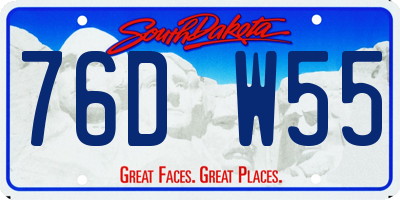 SD license plate 76DW55
