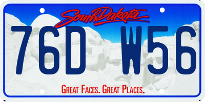 SD license plate 76DW56