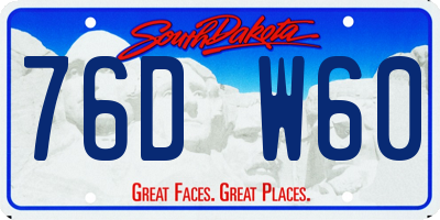 SD license plate 76DW60
