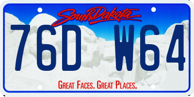 SD license plate 76DW64