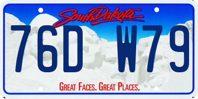 SD license plate 76DW79