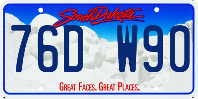 SD license plate 76DW90