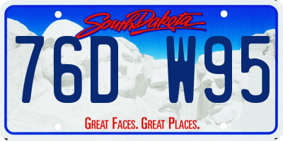 SD license plate 76DW95