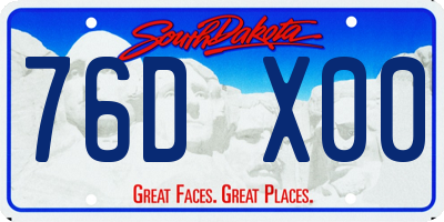SD license plate 76DX00