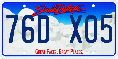 SD license plate 76DX05