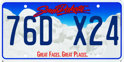 SD license plate 76DX24