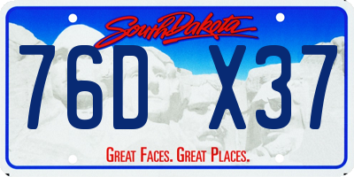 SD license plate 76DX37