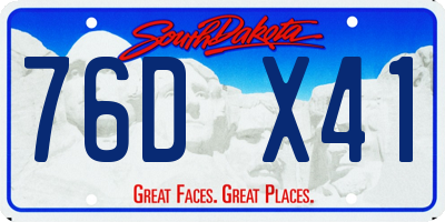 SD license plate 76DX41