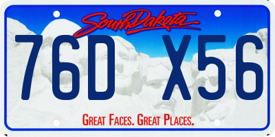SD license plate 76DX56