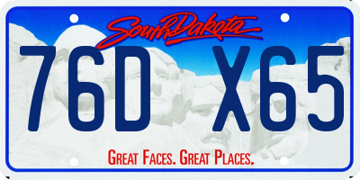 SD license plate 76DX65