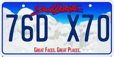 SD license plate 76DX70