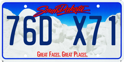 SD license plate 76DX71