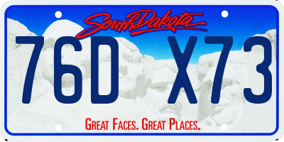 SD license plate 76DX73