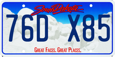 SD license plate 76DX85