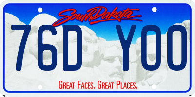 SD license plate 76DY00