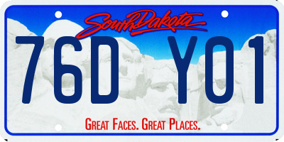 SD license plate 76DY01