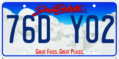 SD license plate 76DY02
