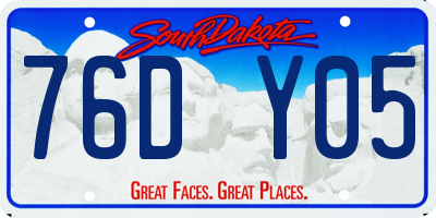 SD license plate 76DY05