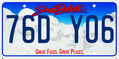 SD license plate 76DY06