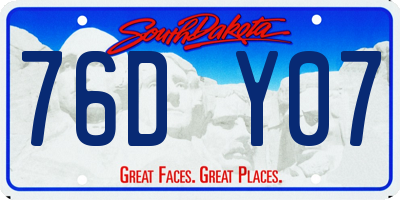 SD license plate 76DY07