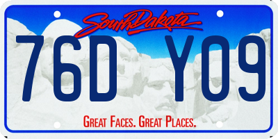 SD license plate 76DY09