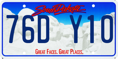 SD license plate 76DY10