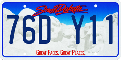 SD license plate 76DY11