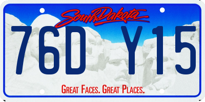 SD license plate 76DY15