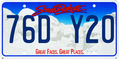 SD license plate 76DY20