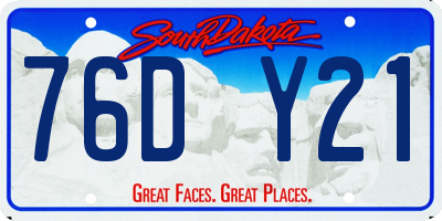 SD license plate 76DY21