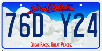 SD license plate 76DY24